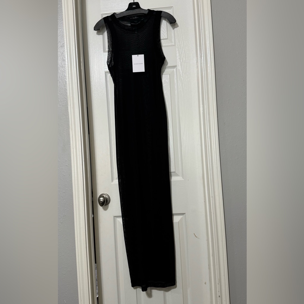 Brandon Maxwell Black Halter Bodycon Maxi Dress
